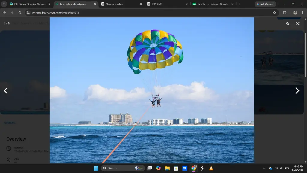 A parasail parachute.