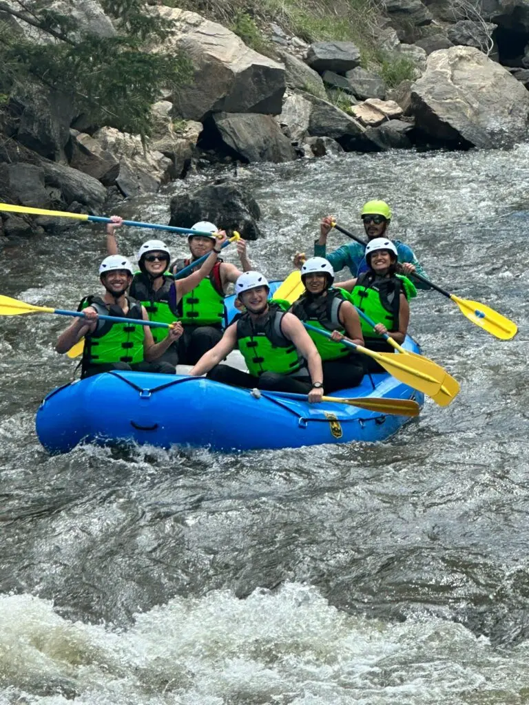 Clear Creek rafting with a family.