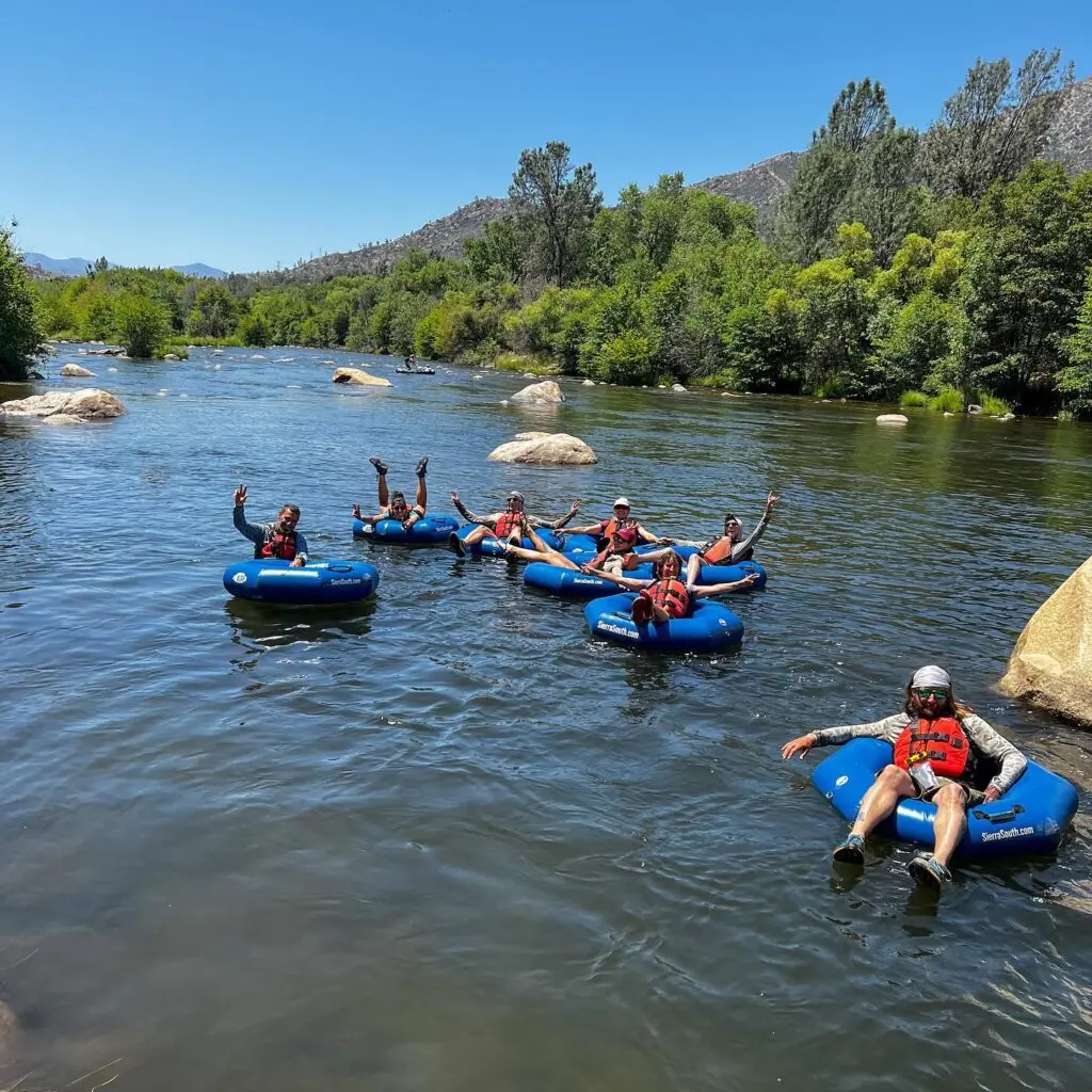 Inner tubing on the Kern River with Sierra South Mountain Sports.